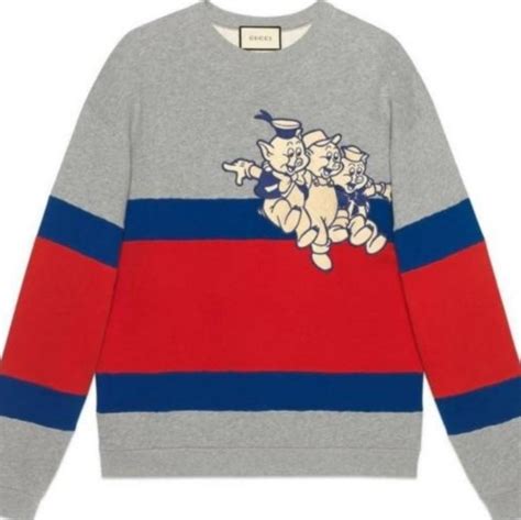 gucci blue pig sweater|Gucci handbags.